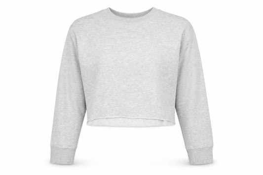 Miss Selfridge Womens Grey  Cotton Pullover Sweatshirt Size 6  Pullover - Cropped