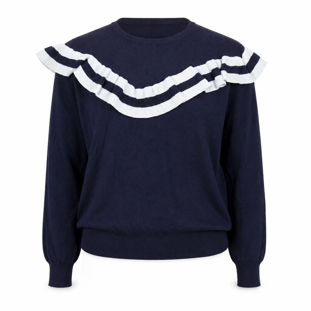 J.M.5 Womens Blue Round Neck  Viscose Pullover Jumper Size M