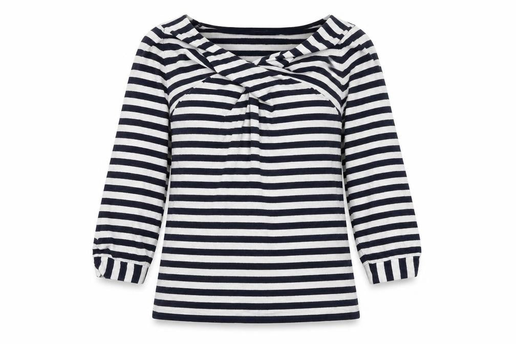 Principles Womens Grey V-Neck Striped Viscose Pullover Jumper Size 12