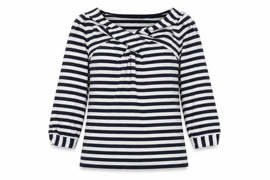 Principles Womens Grey V-Neck Striped Viscose Pullover Jumper Size 12