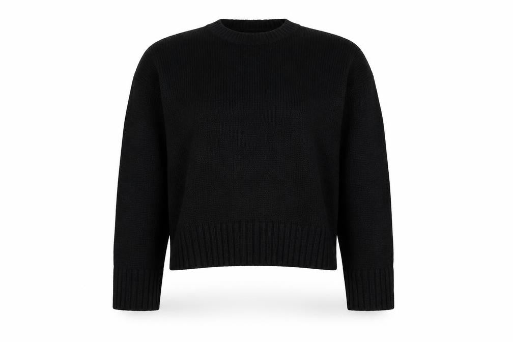 New Look Womens Black Round Neck  Acrylic Pullover Jumper Size L