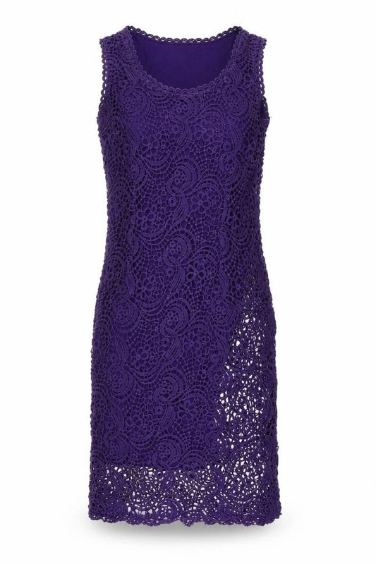 Tu Womens Purple  Cotton Pencil Dress  Size 8  Round Neck Pullover