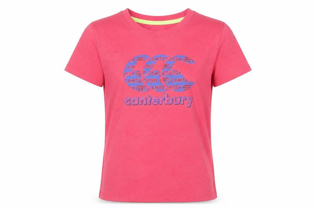 Canterbury Girls Pink  Cotton Basic T-Shirt Size 6 Years Round Neck Pullover