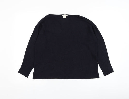 H&M Womens Blue Round Neck  Polyester Pullover Jumper Size XS