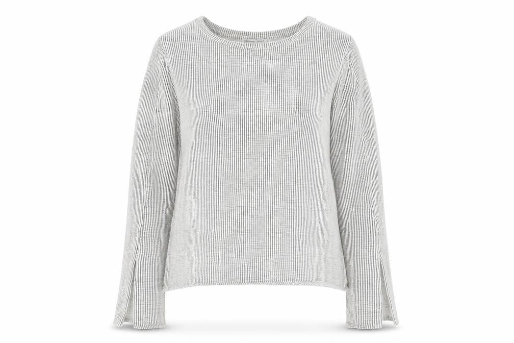 Zara Womens White Round Neck Check Viscose Pullover Jumper Size S