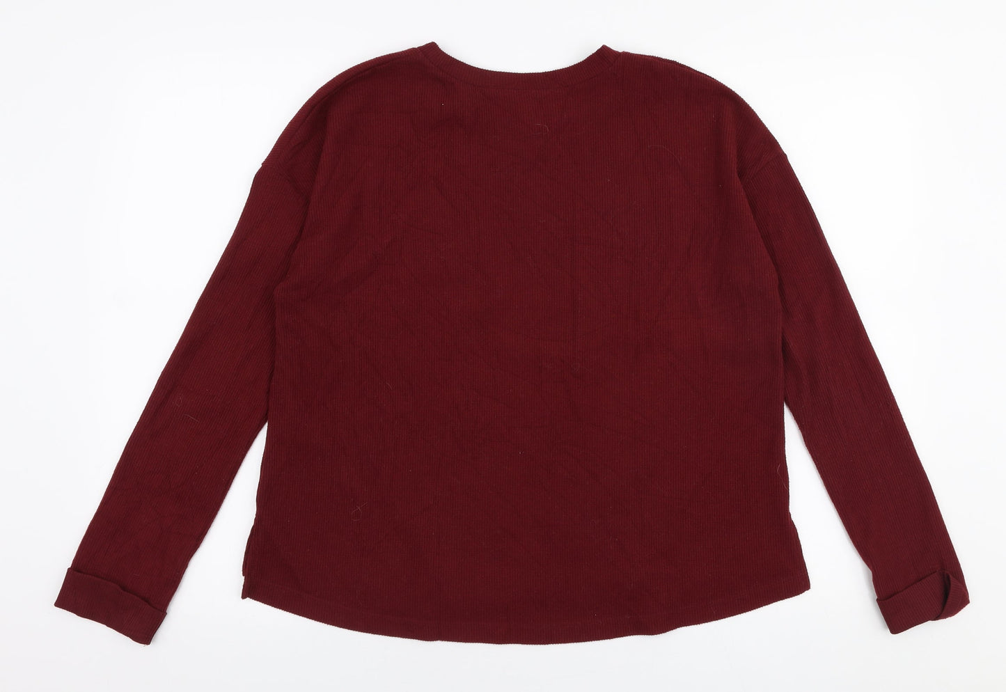 Primark Womens Red Round Neck  Polyester Pullover Jumper Size S