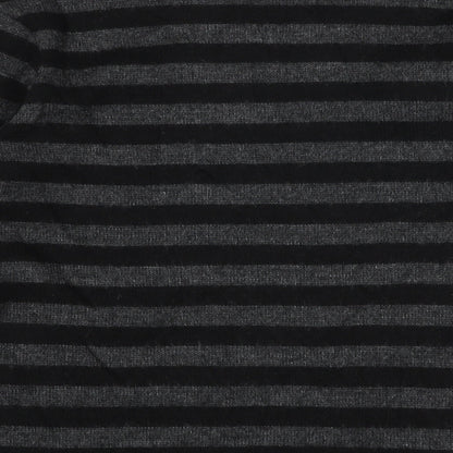 Zara Womens Grey Round Neck Striped Polyester Pullover Jumper Size M