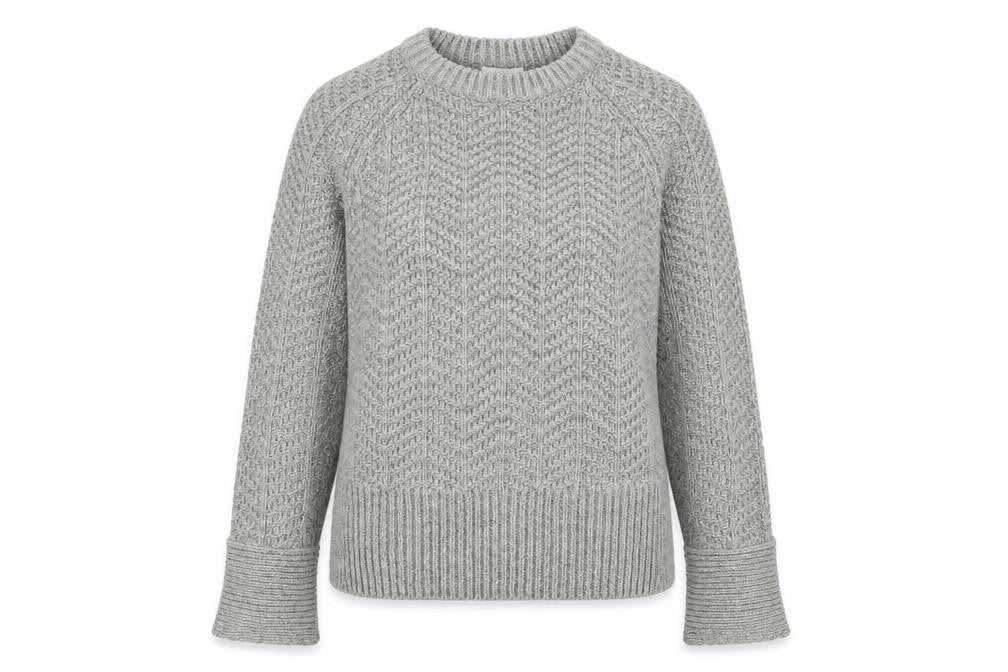 H&M Womens Grey Round Neck  Acrylic Pullover Jumper Size S