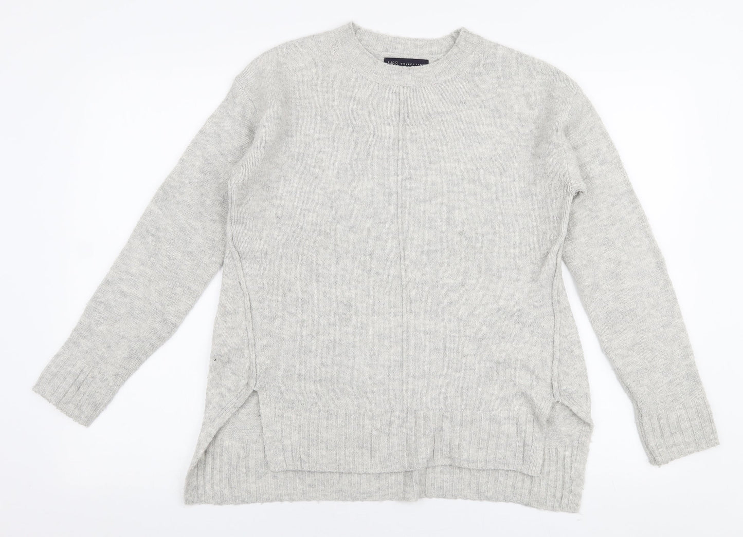 Marks and Spencer Womens Grey High Neck  Acrylic Pullover Jumper Size S