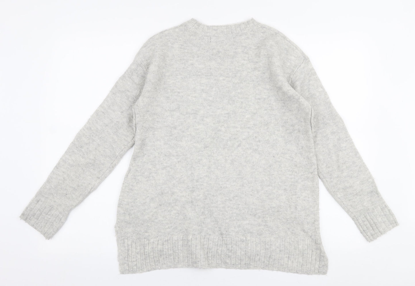 Marks and Spencer Womens Grey High Neck  Acrylic Pullover Jumper Size S