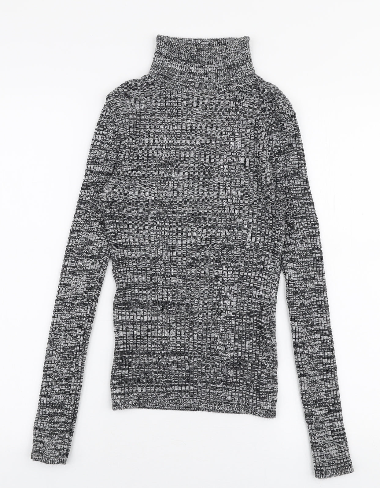Topshop Womens Grey Roll Neck  Acrylic Pullover Jumper Size 8