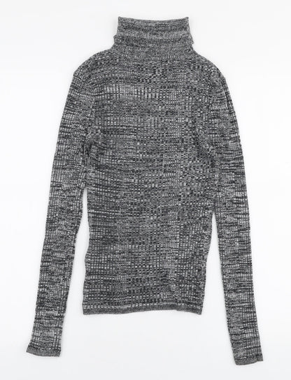 Topshop Womens Grey Roll Neck  Acrylic Pullover Jumper Size 8
