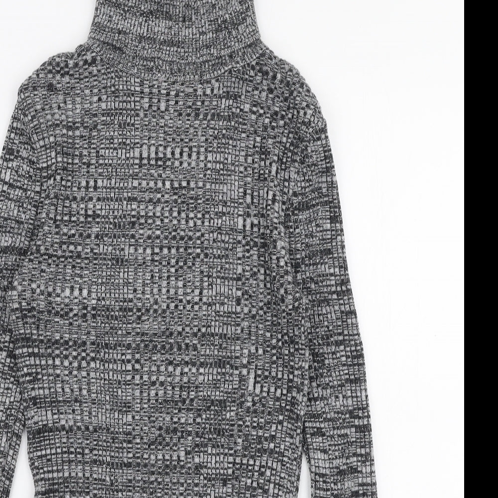 Topshop Womens Grey Roll Neck  Acrylic Pullover Jumper Size 8
