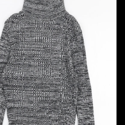 Topshop Womens Grey Roll Neck  Acrylic Pullover Jumper Size 8