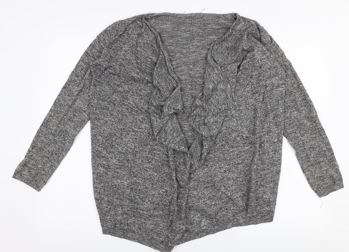 New Look Womens Grey V-Neck  100% Cotton Cardigan Jumper Size 10