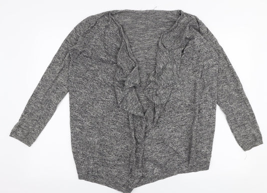 New Look Womens Grey V-Neck  100% Cotton Cardigan Jumper Size 10