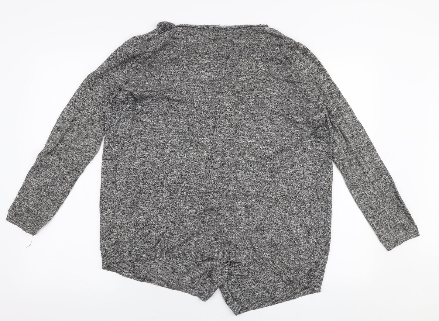 New Look Womens Grey V-Neck  100% Cotton Cardigan Jumper Size 10