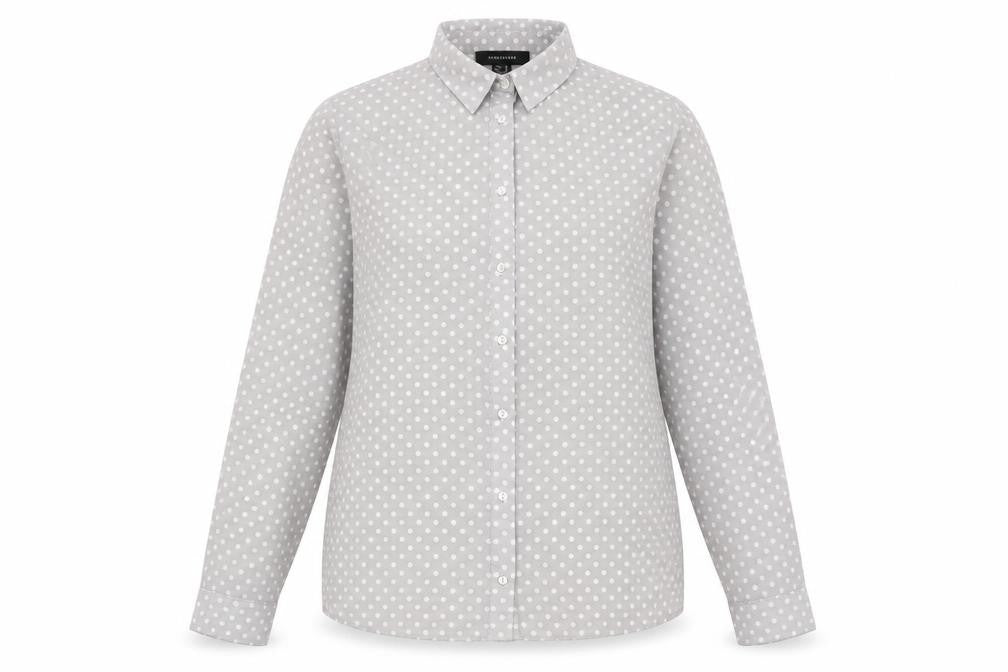 Atmosphere Womens Green Polka Dot Polyester Basic Button-Up Size 10 Collared