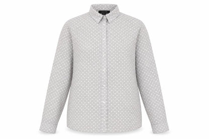 Atmosphere Womens Green Polka Dot Polyester Basic Button-Up Size 10 Collared