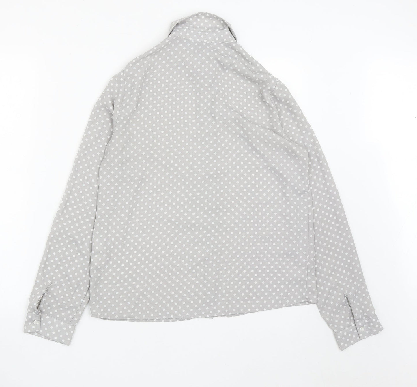 Atmosphere Womens Green Polka Dot Polyester Basic Button-Up Size 10 Collared