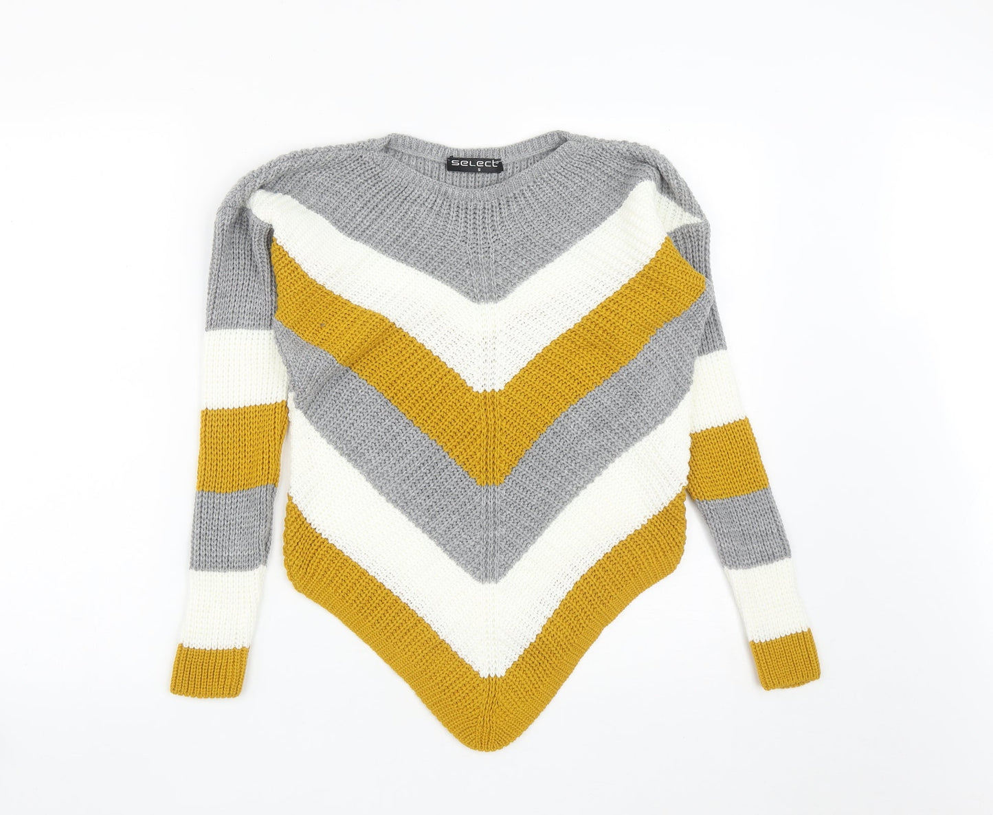 Select Womens Multicoloured Round Neck  Acrylic Pullover Jumper Size S