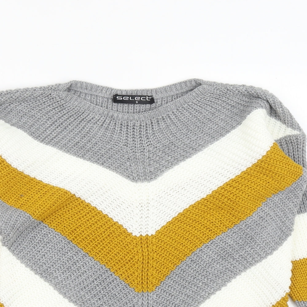 Select Womens Multicoloured Round Neck  Acrylic Pullover Jumper Size S