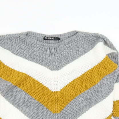 Select Womens Multicoloured Round Neck  Acrylic Pullover Jumper Size S