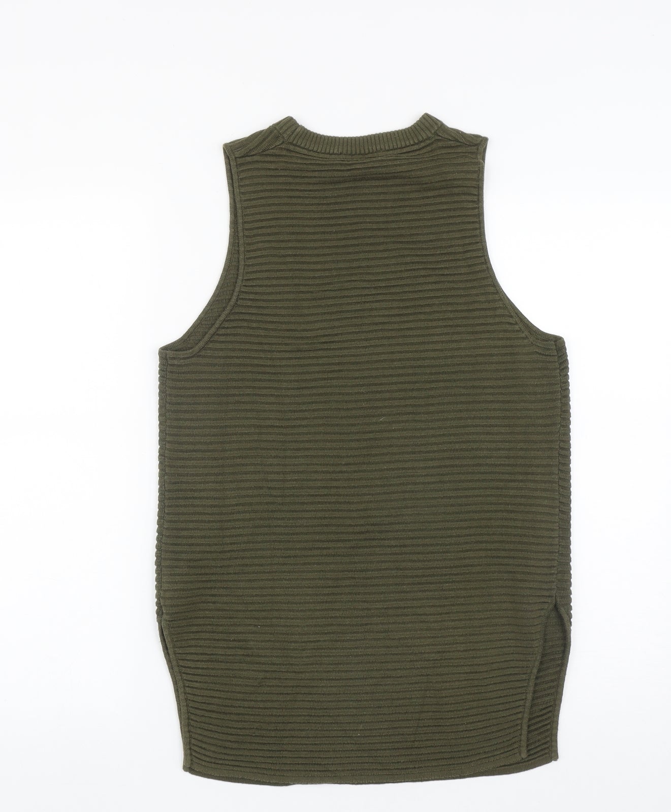 Topshop Womens Green  Acrylic Basic Tank Size 10 Round Neck