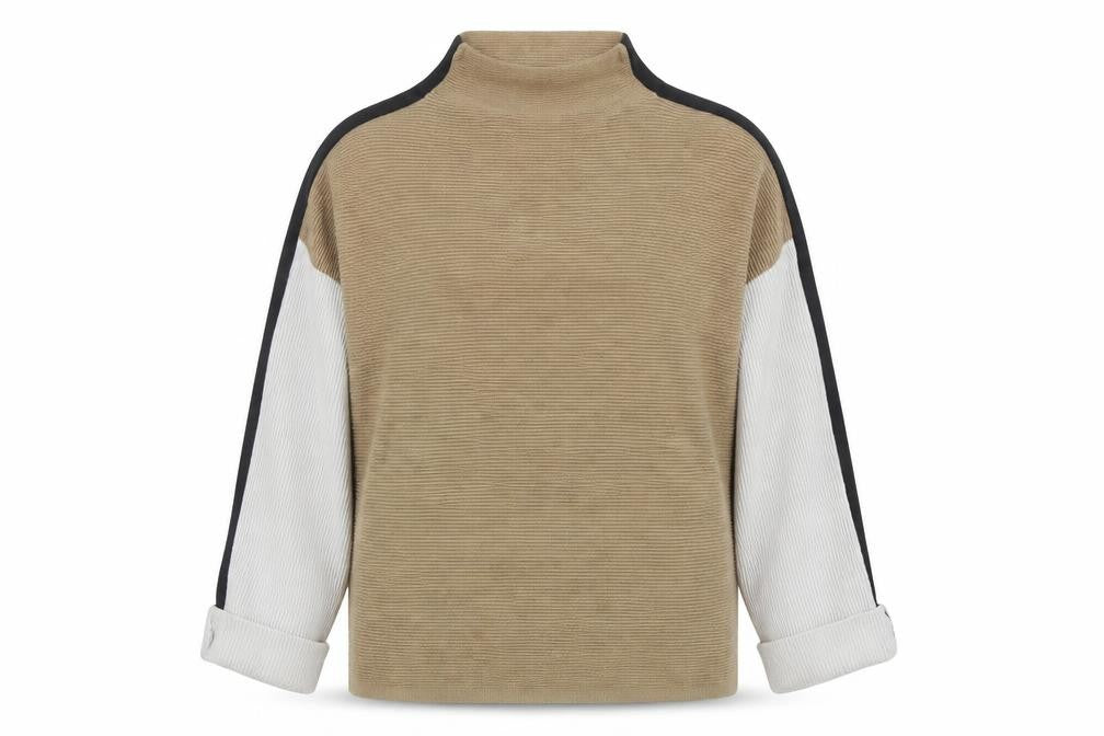 M&Co Womens Brown High Neck  Cotton Pullover Jumper Size 12