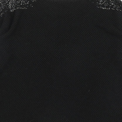 Klass Womens Black Round Neck  Acrylic Pullover Jumper Size M