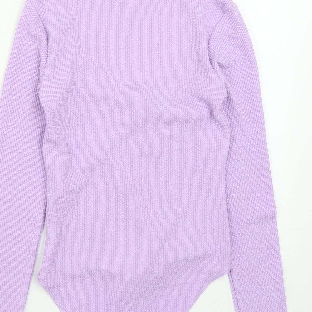 H&M  Womens Purple  Polyester Catsuit One-Piece Size S  Snap