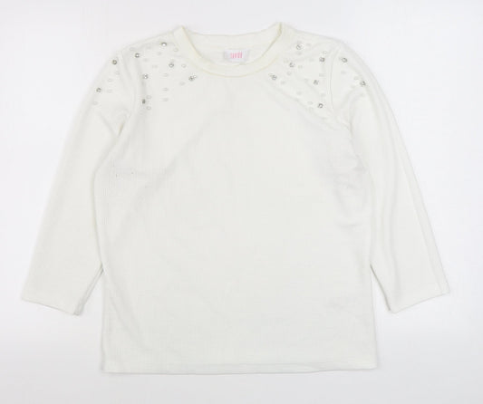 Savida Womens White Roll Neck  Polyester Pullover Jumper Size XL