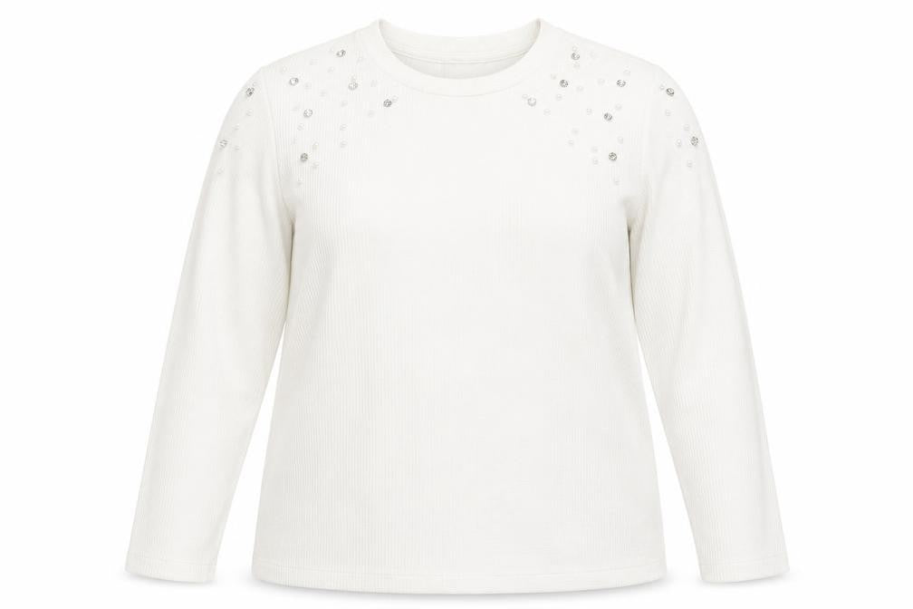 Savida Womens White Roll Neck  Polyester Pullover Jumper Size XL
