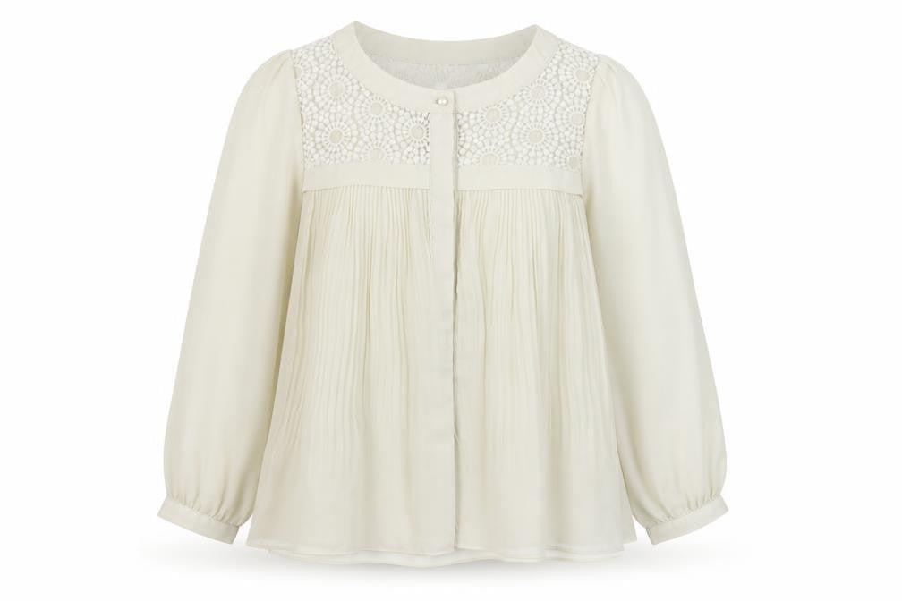 Soma Womens Beige  Polyester Basic Blouse Size S Round Neck