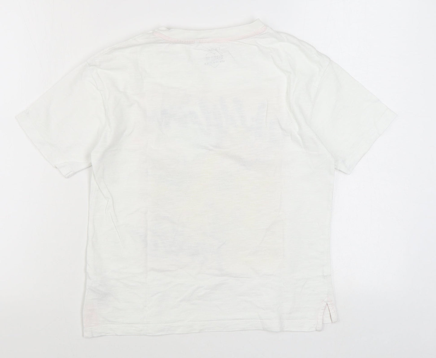 NEXT Girls White  100% Cotton Basic T-Shirt Size 9 Years Round Neck Pullover