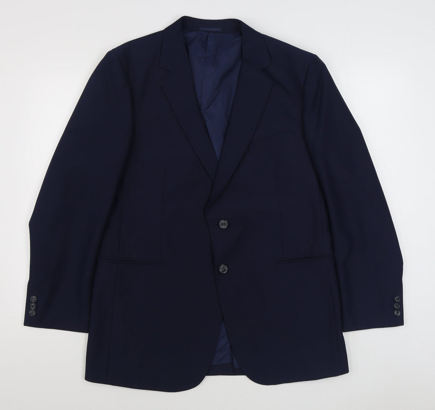 Preworn Mens Blue  Polyester Jacket Suit Jacket Size 42
