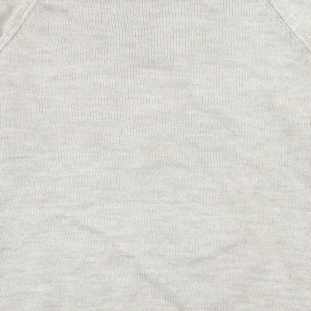 EAST Girls Beige V-Neck  Acrylic Pullover Jumper Size L  Pullover