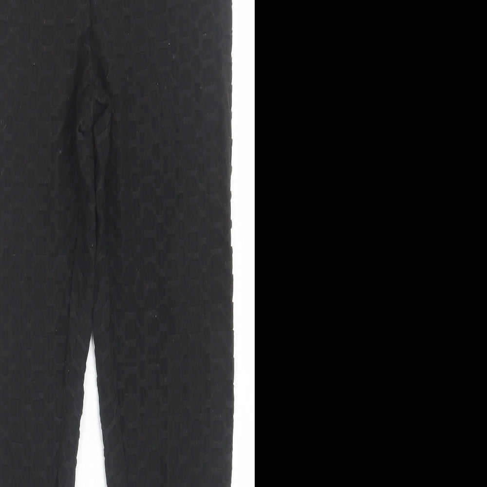 SheIn Womens Black  Polyester Capri Leggings Size S L28 in