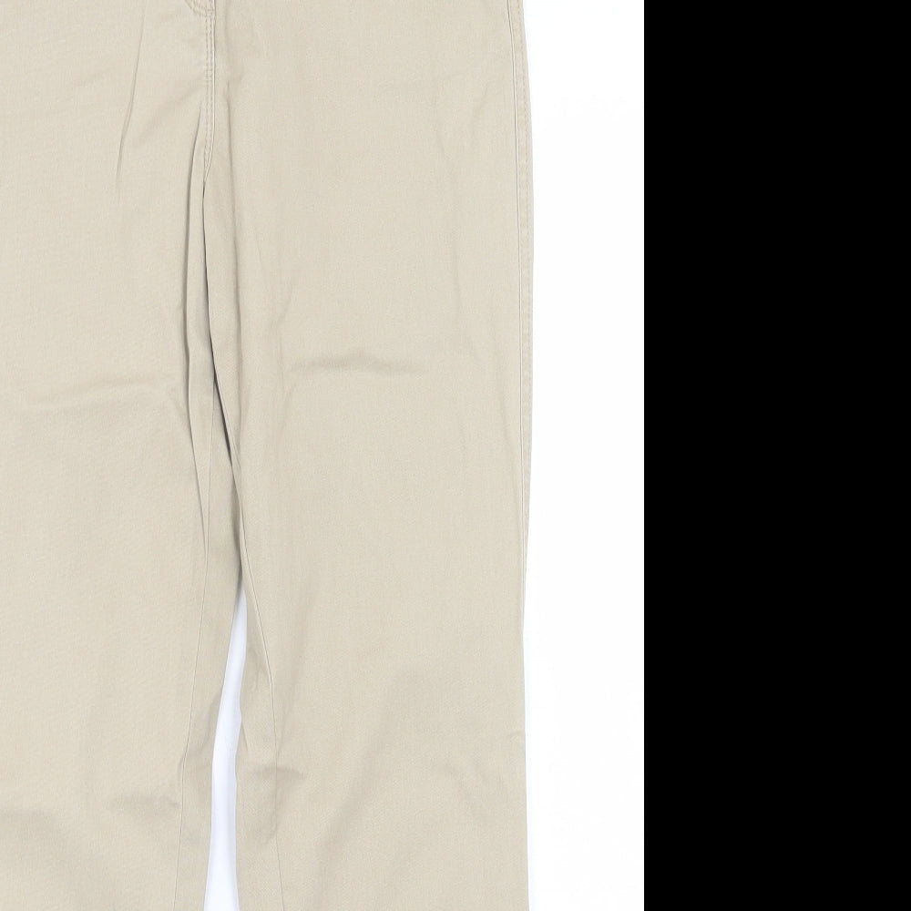 Papaya Womens Beige  Cotton Straight Jeans Size 10 L28 in Regular Button
