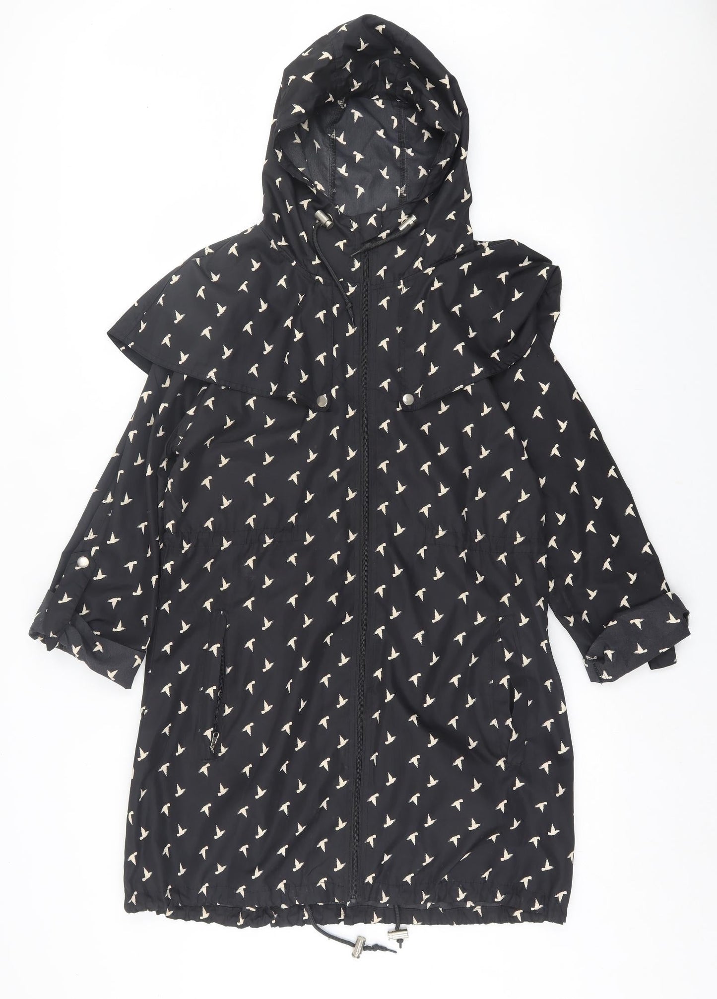 Denim & Co. Womens Black Geometric  Jacket  Size XS  Zip