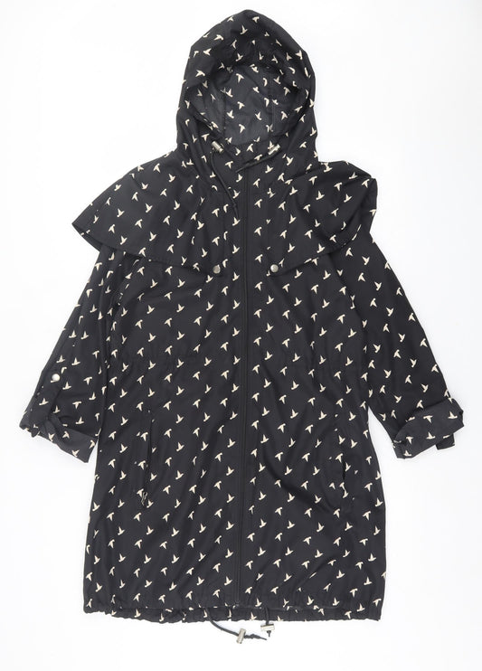 Denim & Co. Womens Black Geometric  Jacket  Size XS  Zip