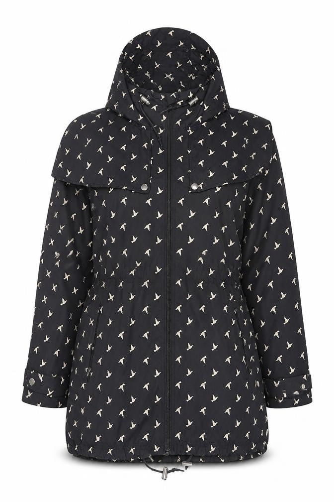 Denim & Co. Womens Black Geometric  Jacket  Size XS  Zip