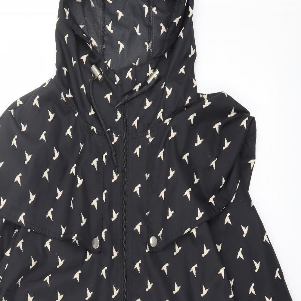 Denim & Co. Womens Black Geometric  Jacket  Size XS  Zip