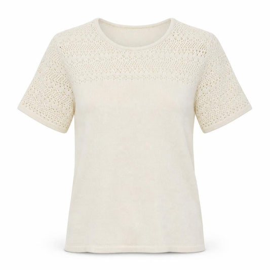 Damart Womens White Round Neck  Acrylic Henley Jumper Size M
