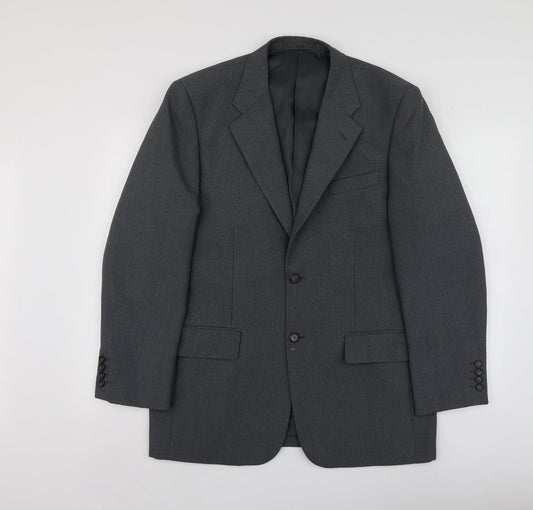 Lee Greenwood Mens Grey  Polyester Jacket Suit Jacket Size M