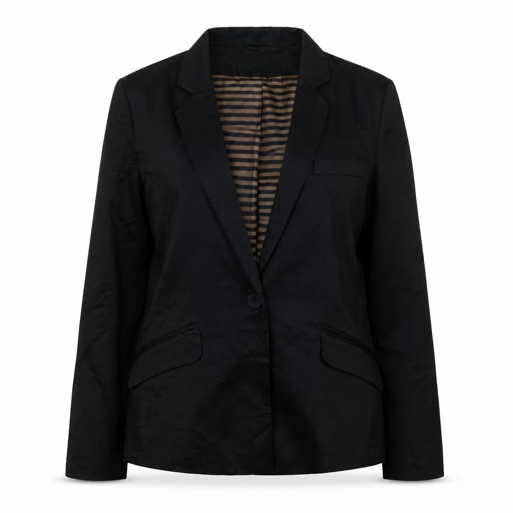 H&M Womens Black  Viscose Jacket Suit Jacket Size 36