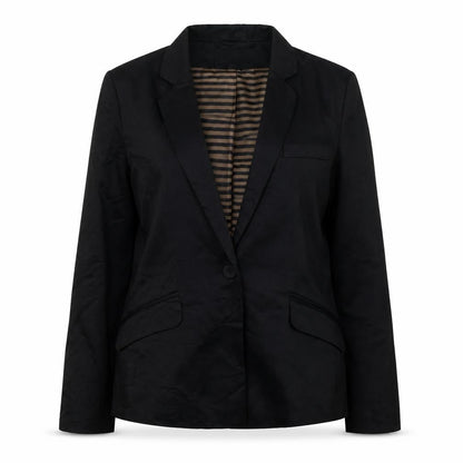 H&M Womens Black  Viscose Jacket Suit Jacket Size 36