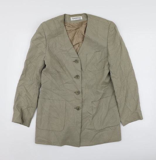 Bianca Womens Beige  Lyocell Jacket Suit Jacket Size 38