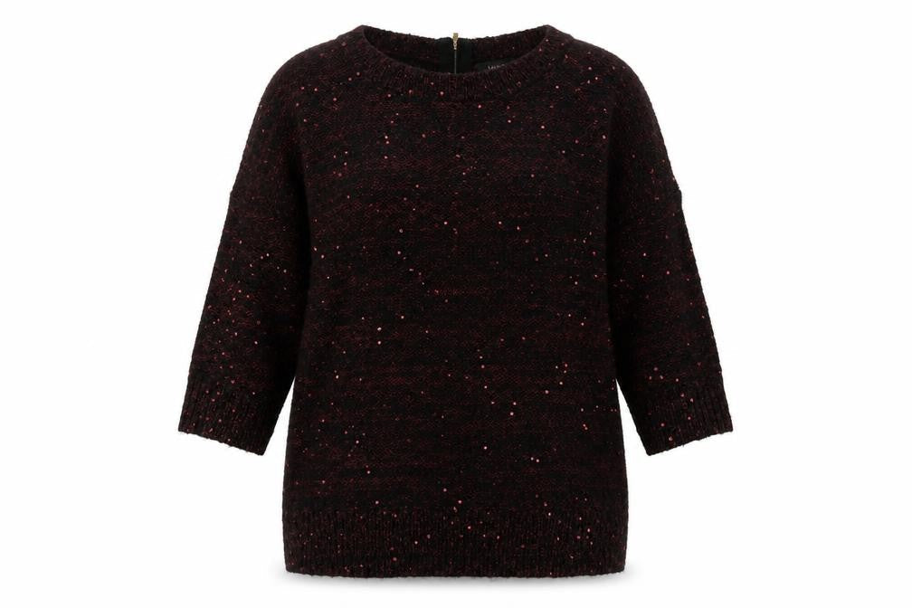 Klass Womens Red Round Neck  Acrylic Pullover Jumper Size L