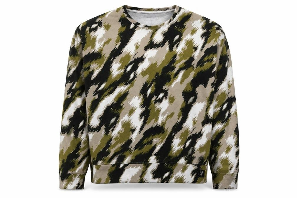 Topman Mens Brown Camouflage Cotton Pullover Sweatshirt Size S
